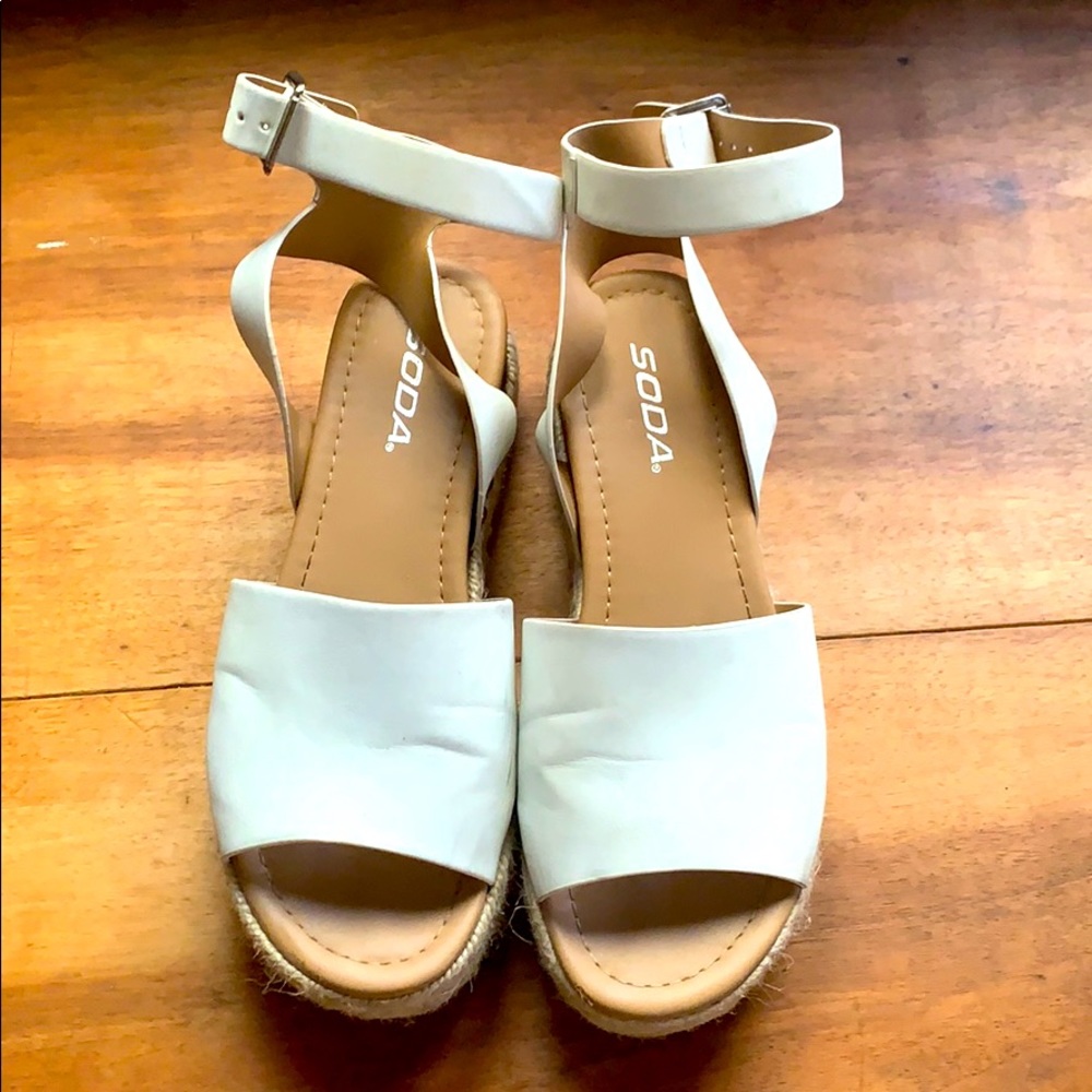 Platform White Sandals